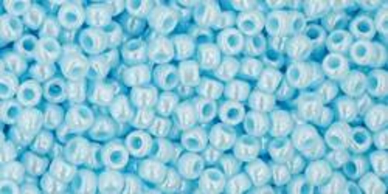 Toho 11/0 Round Japanese Seed Bead, TR11-124, Opaque Luster Pale Blue